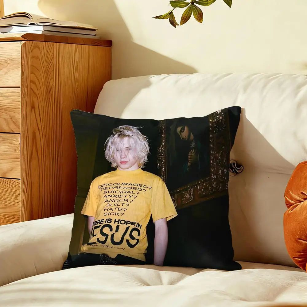 N-NettspendS Album Cushion Cover Plush Fabric Soft Double-Sided Printed Sofa Home Decor Fine Winter Gift Pillow Case