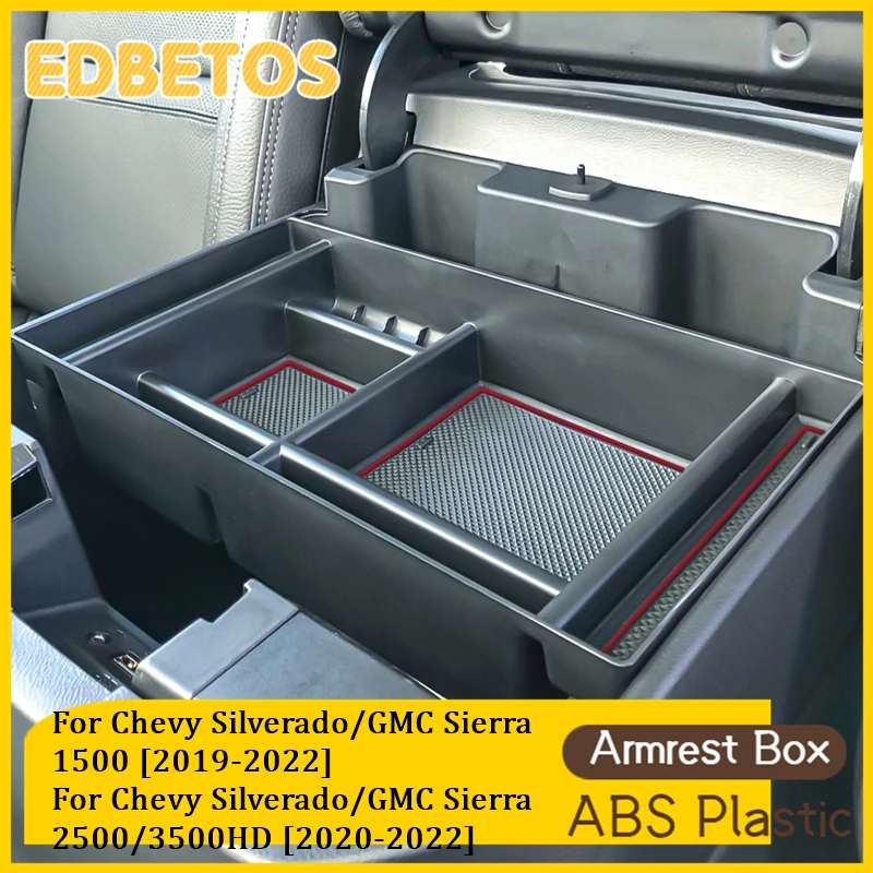 สำหรับ Chevy Silverado และ GMC Seirra 2500/3500 HD 2020 2021 2022 2023คอนโซลออแกไนเซอร์จัดเก็บ Silverado/GMC Sierra 1500