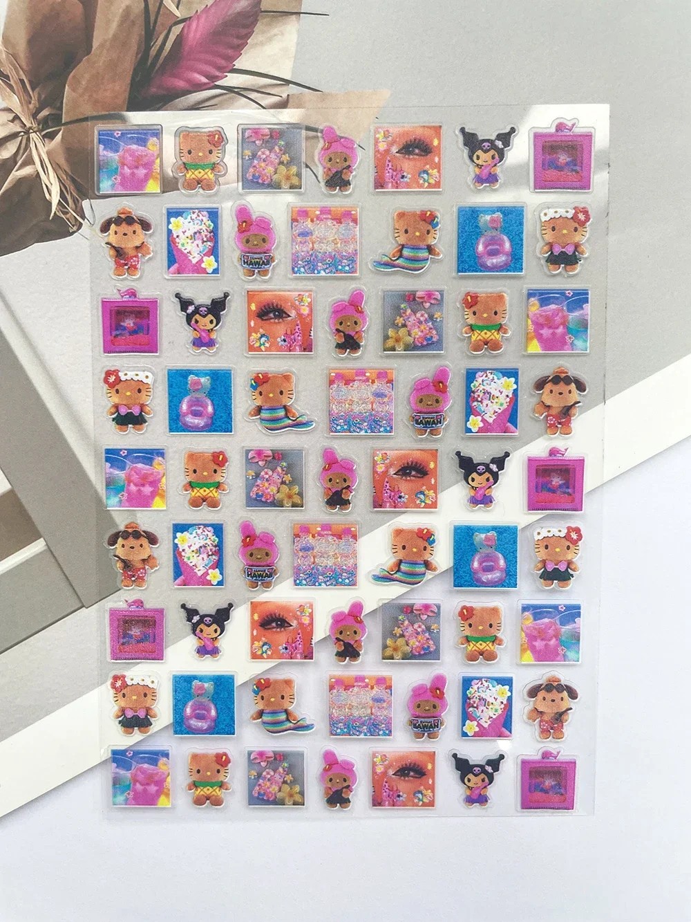 

1pcs Pvc Kawaii Sanrio Hellokitty Mini Luggage Tags Stickers Nail Art Suitcase Scrapbook Handbook Phone Shell Waterproof Sticker