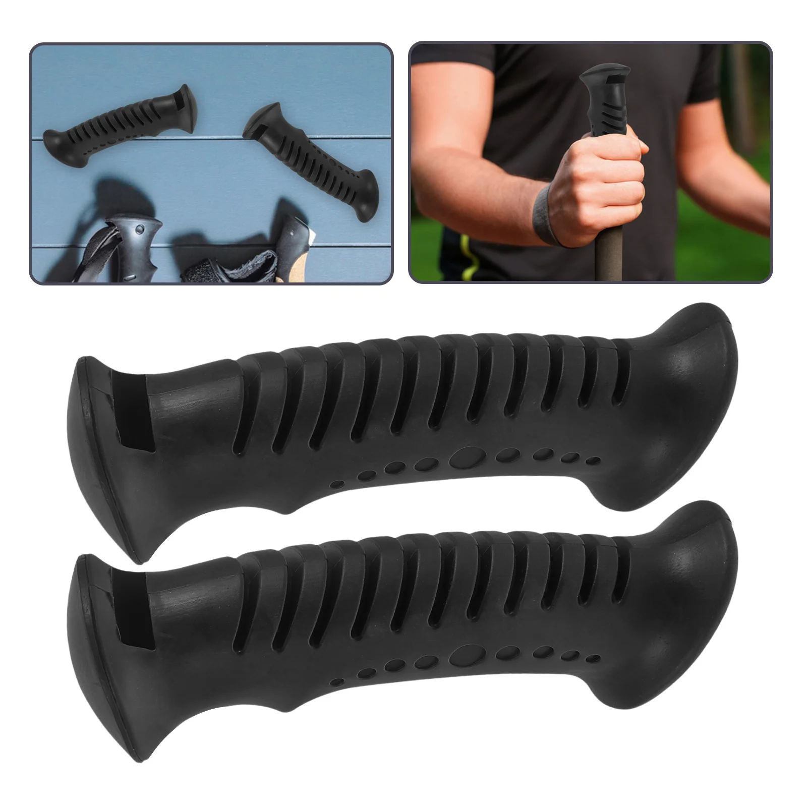 Mango antideslizante para bastón de senderismo, agarre ergonómico de repuesto para bastones para caminar, bastones de senderismo, durabilidad al aire libre, seguridad mejorada, 4 Uds.