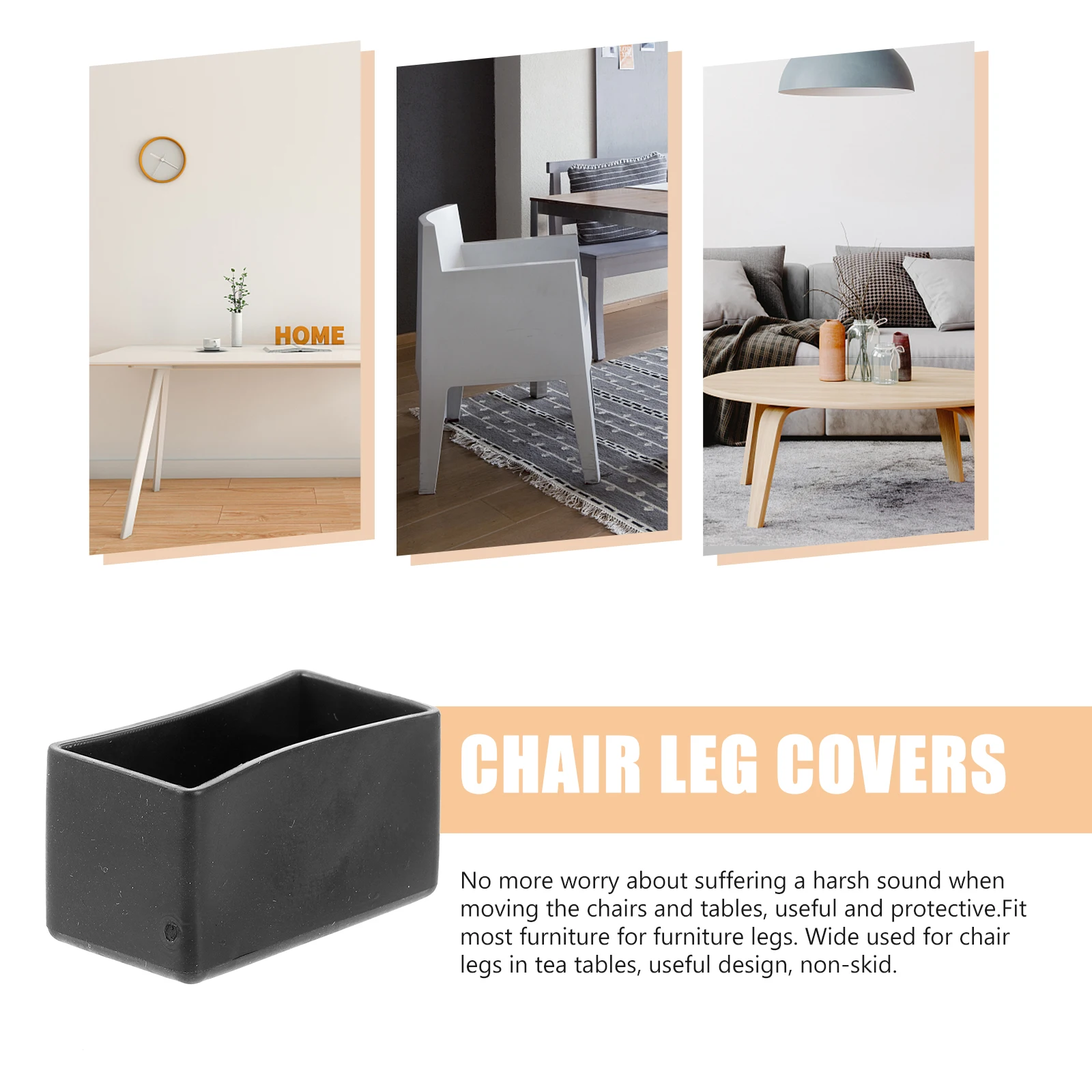 

20 pcs 20x40mm Chair Covers Chair Leg Covers Non Slip Table Feet Protectors Furniture Floor Pads Rubber Leg Guards