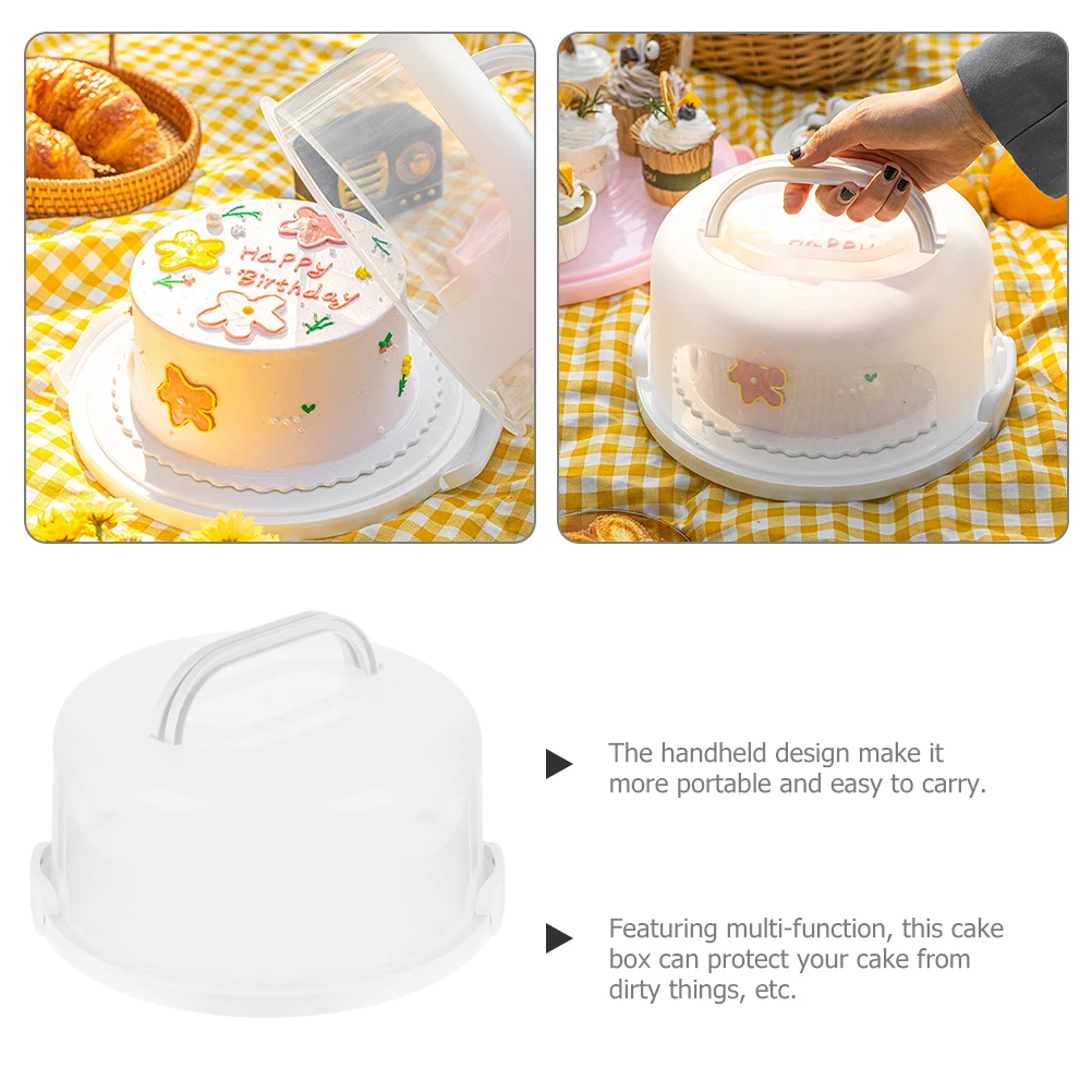 

Cake Storage Box Airtight Container Holder with Lid Travel Carriers Transport Pie Small Case Reusable