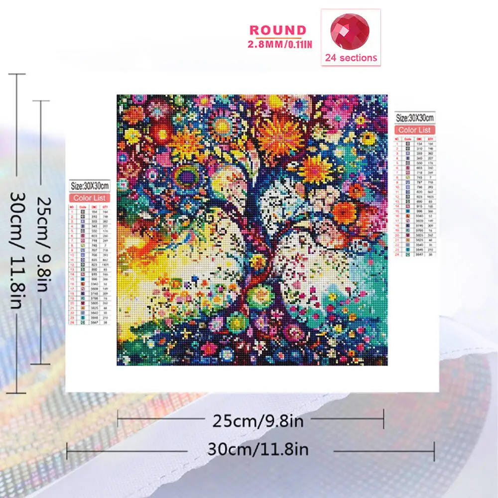 Evershine Diamond Painting Tree Of Life Acrylic Craft Supplies DIY Flower Mosaic Landscape Suitable For Beginners Handicraft
