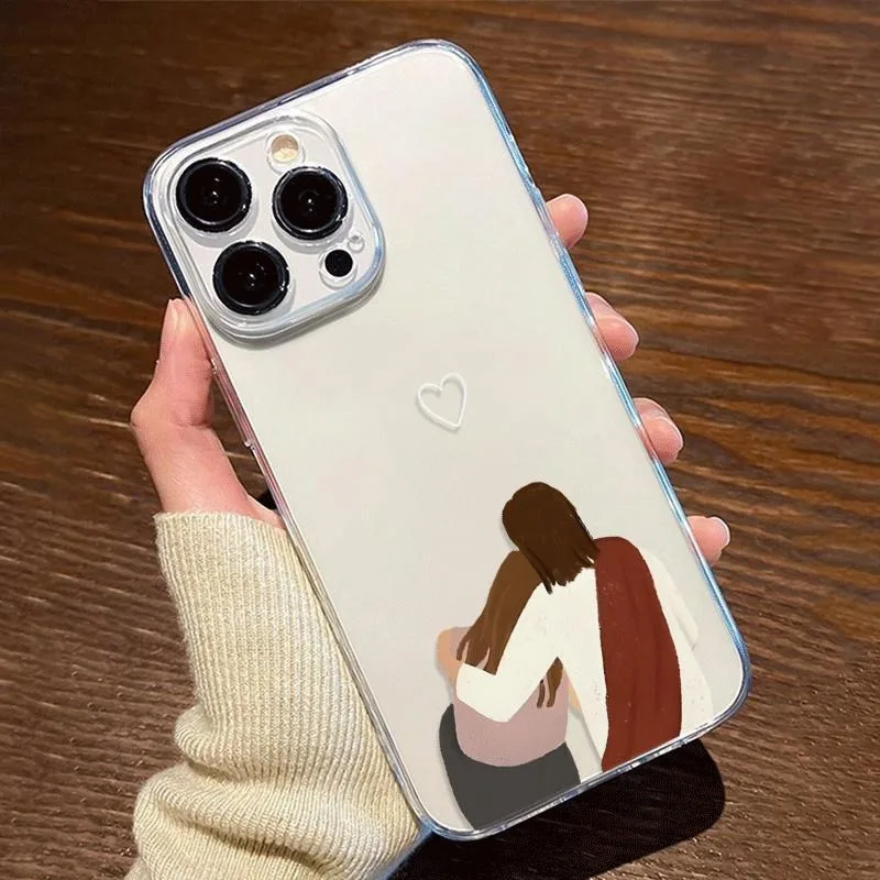 1Pc Coque de téléphone transparente à motif d'amour chrétien pour couple, à micro-perforations, compatible avec les séries iPhone 17, 16, 15, Plus, Pro, Max - Idéale comme cadeau
