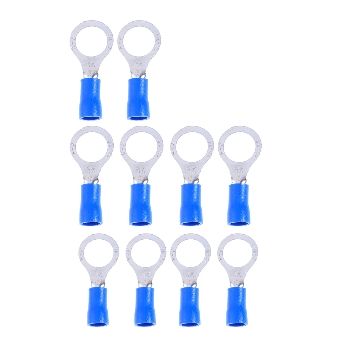 

100 шт. круглые разъемы для электрических проводов, изолированные термоусадочные обжимные синие