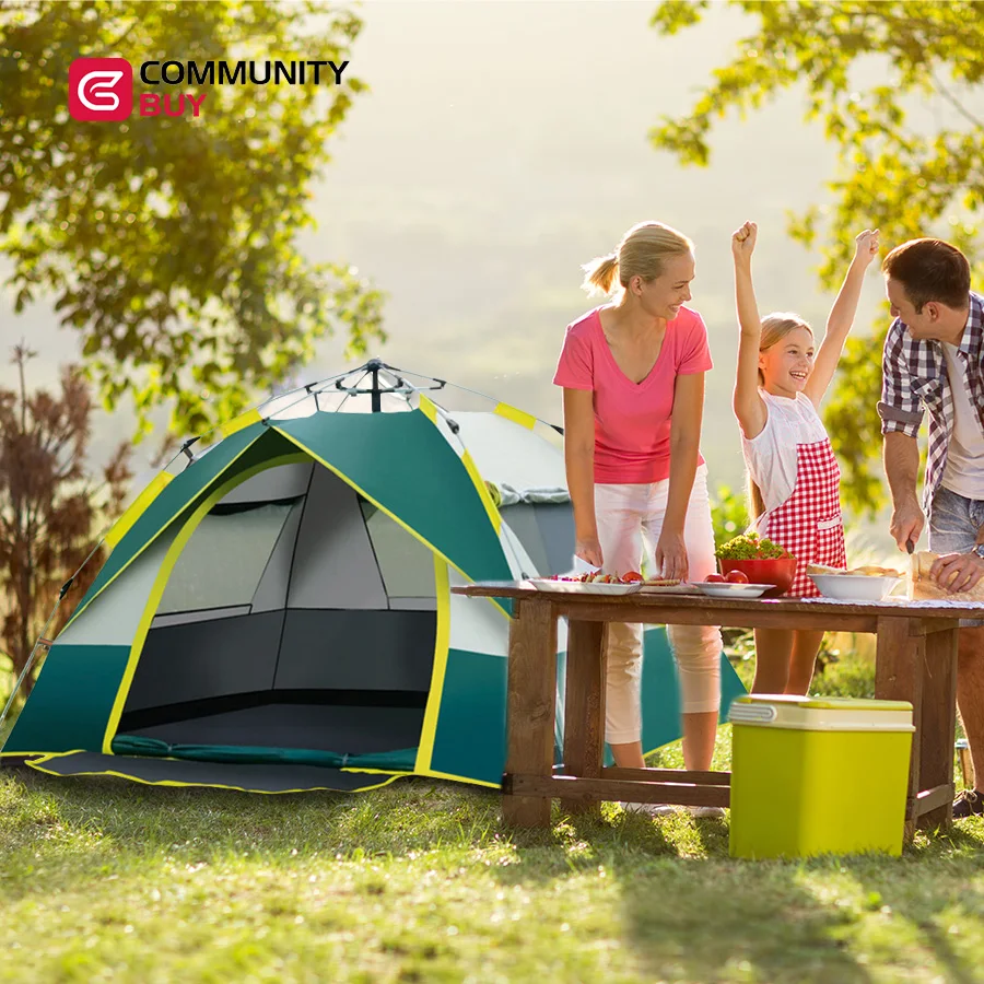 Tente portative automatique rapide. Imperméable et résistant au soleil, épaisseur accrue, multifonctionnel pour parcs, excursions, pics et camping en plein air.