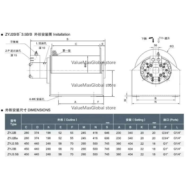 CE-Certified 10-Ton Hydraulic Winch | Customizable Large Tonnage Model for Excavator Wood Pulling