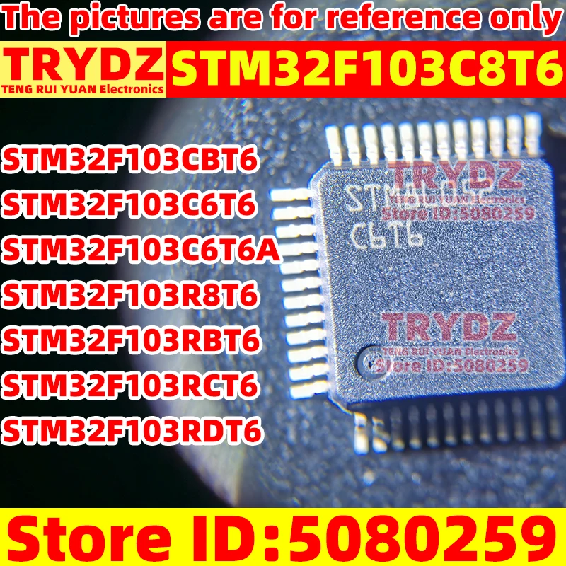 STM32F103C8T6, STM32F103CBT6, STM32F103C6T6, STM32F103C6T6, STM32F103R8T6, STM32F103RBT6, STM32F103RCT6, STM32F103RDT6, 신제품, 1 개