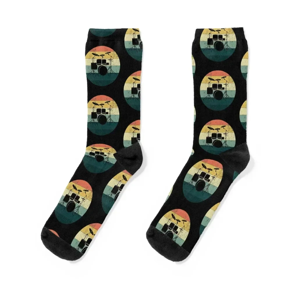 

Retro Style Drum - Drummer Socks Non-slip crazy designer funny gifts Men's Socks Women's
