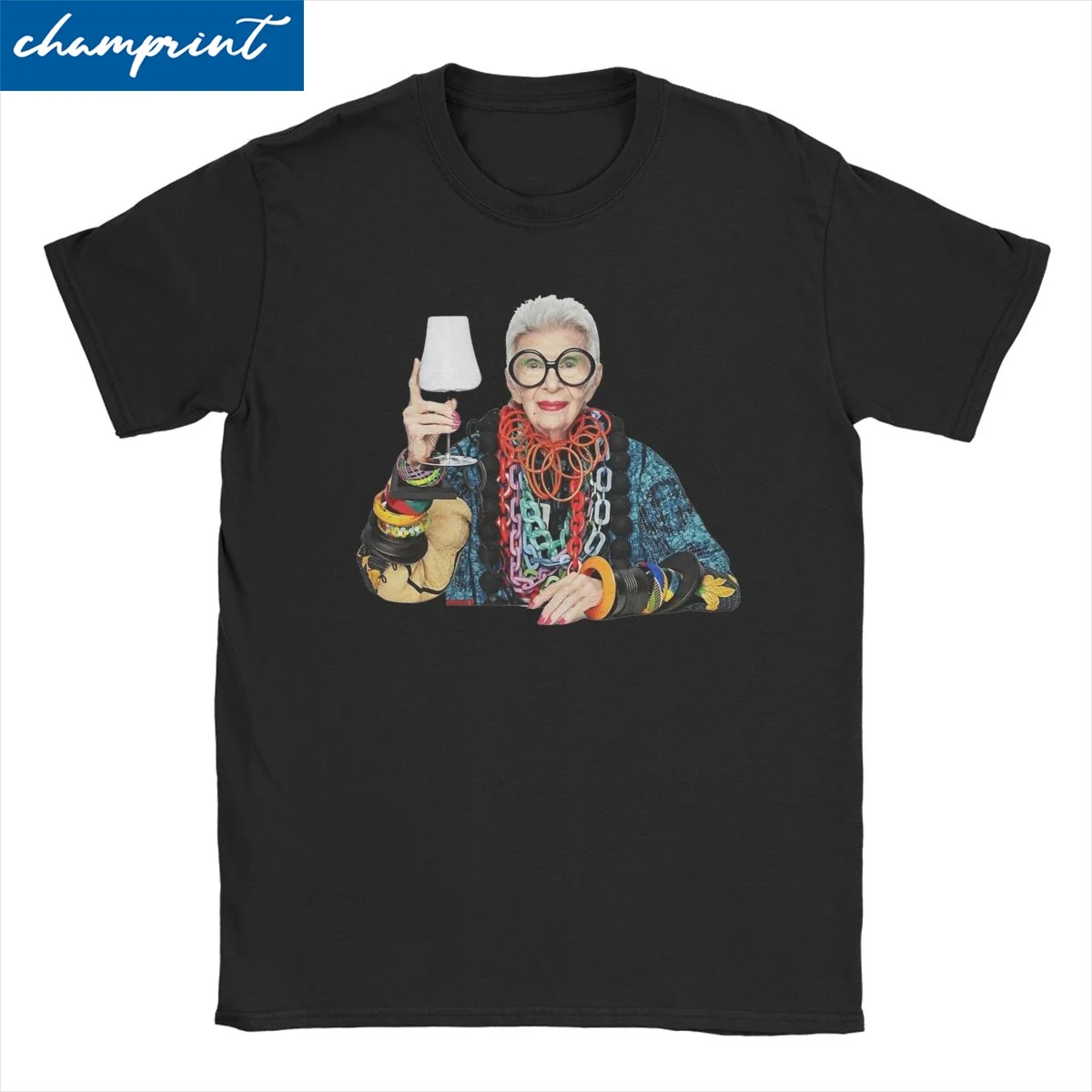 Funny Iris Apfel America Music T-Shirt Men Women O Neck Cotton T Shirt Short Sleeve Tee Shirt Adult Clothes