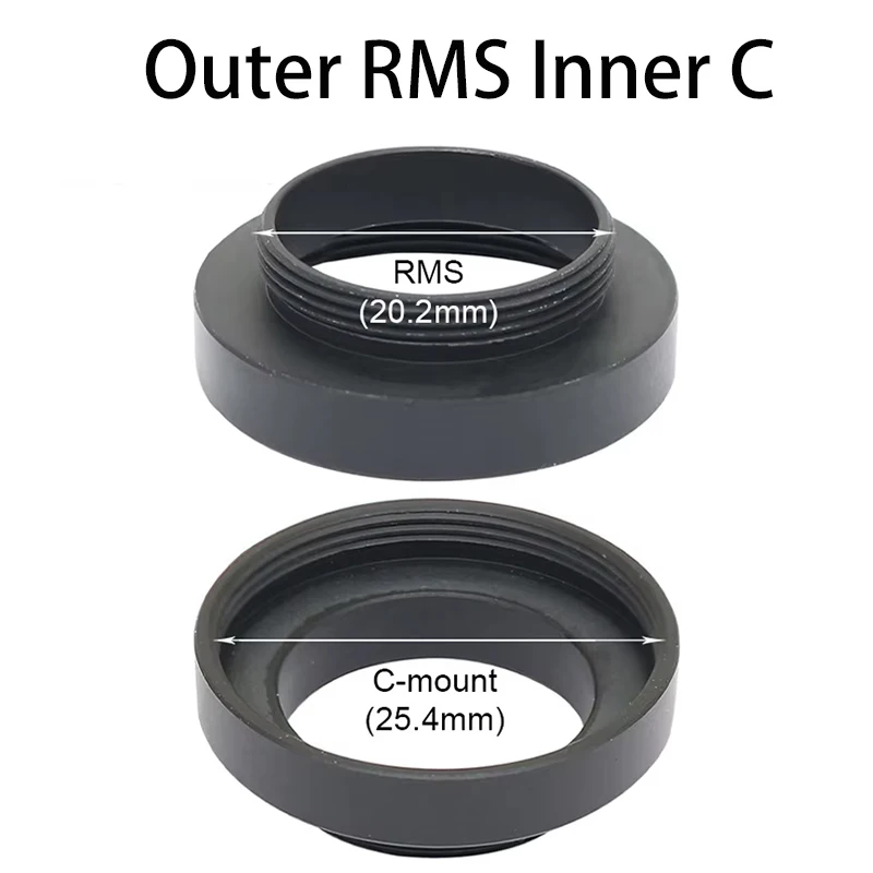 1 peça anel adaptador cs C-RMS/RMS-C cs c para rms adaptador de anel de rosca de montagem todo em metal rms para c-mount para lente objetiva de câmera usb