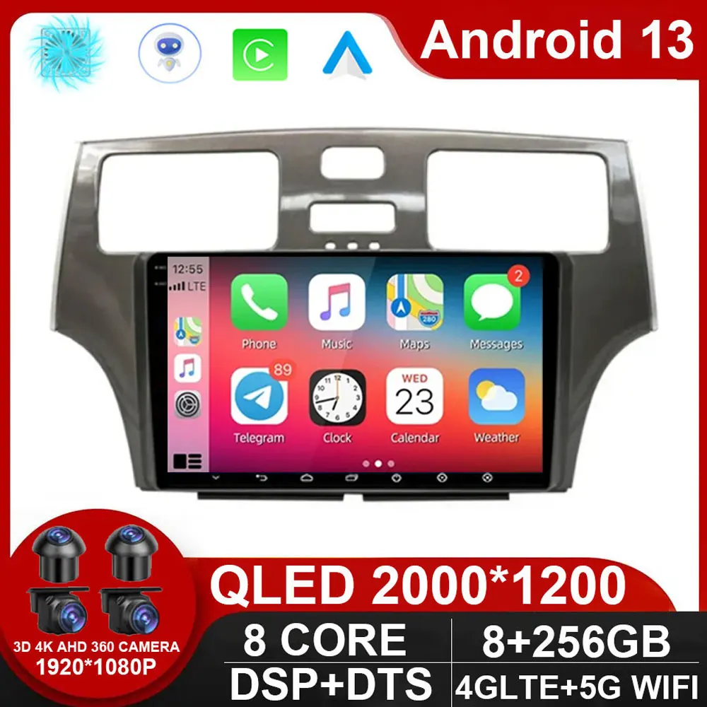 

For Lexus ES300 ES330 XV30 ES250 2001 - 2006 Car Radio Multimedia Video Player Android 13 Auto Carplay GPS Stereo NO 2Din DVD