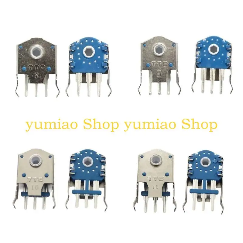 587B Dustproof Silver Wheel Encoders 8mm 9mm 10mm 11mm Rotary Mouse Decoders Harder Feel / Precisions