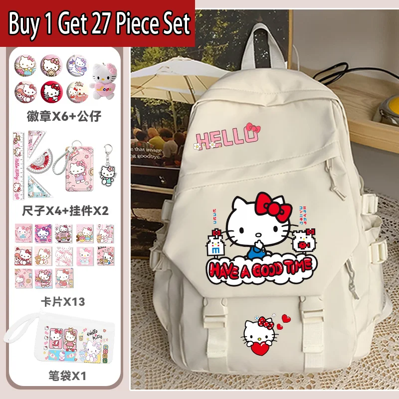 Hello Kitty cartoon print rugzak 2025 nieuwe Disney rugzak middelbare scholieren lichtgewicht terug naar school rugzak