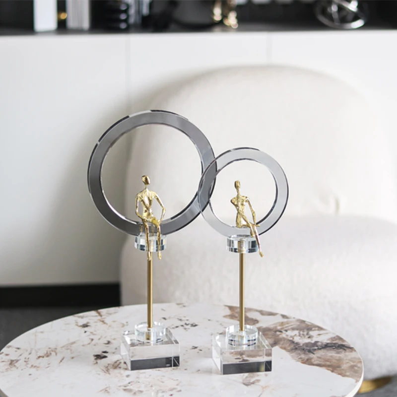 High Thinker Short Crystal Metal Acrylic Office Ornaments  Home Decor Items Decorative Objects Room Knick-Knacks