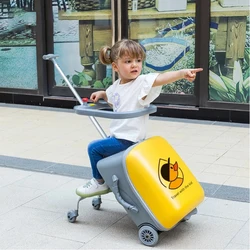 Bolsa de viaje con dibujos animados para niños, Maleta giratoria con ruedas, pato amarillo, 24 pulgadas