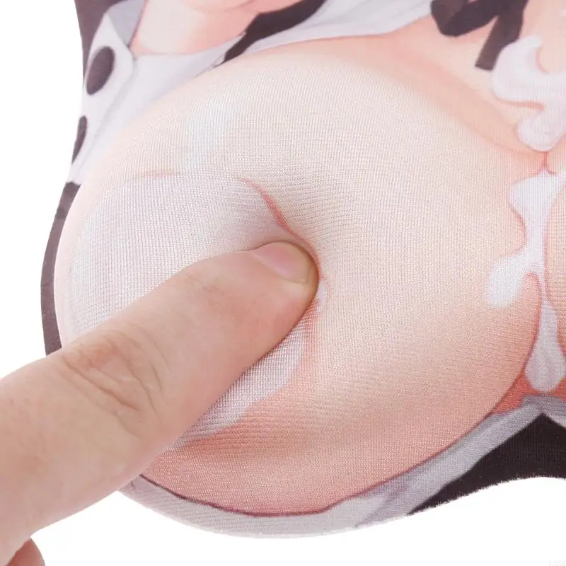 LX0B Soft Sexy Cartoon Girl 3D Big Breast Boobs Silicone Wrist Rest Support Mouse Pad Mat Gaming Mousepad, 3D Mouse Pads