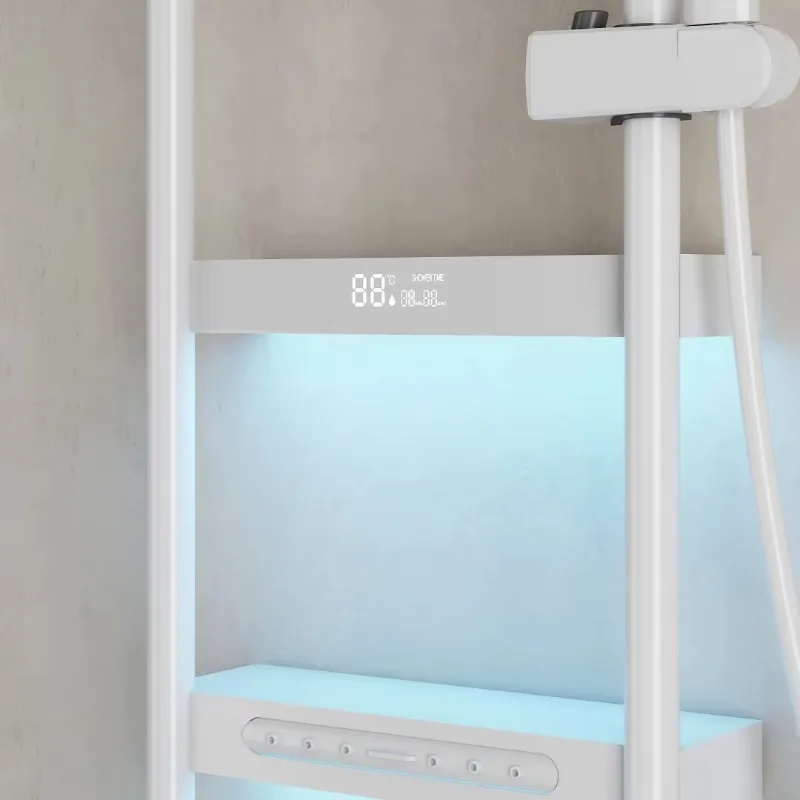 Sistem Shower Termostatik Pintar Dengan Layar Digital LED Kontrol Tombol Piano Mode Hujan dan Pijat Konstruksi Kuningan