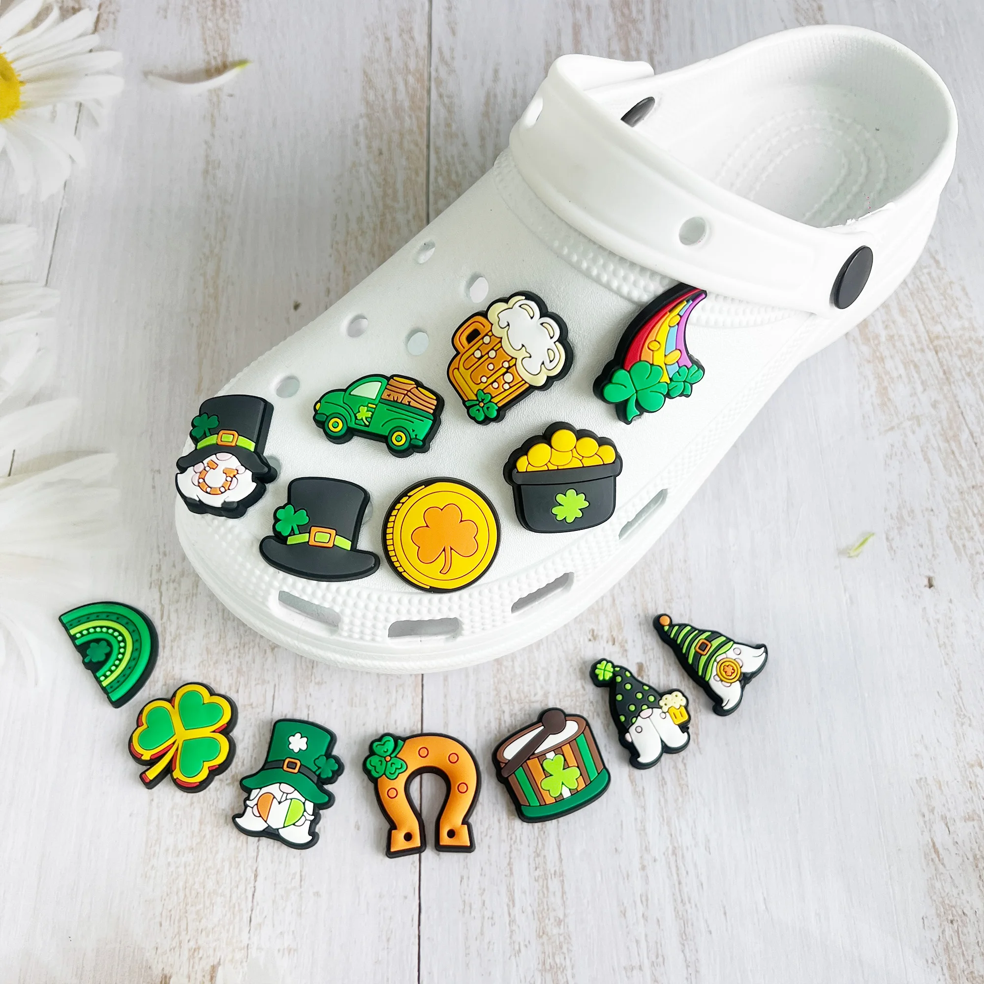 1 stücke st. Patrick's Day Serie Schuh Charms Designer für Schuh zubehör Träume für klassische Clog Kinder Weihnachts geschenk heißen Verkauf