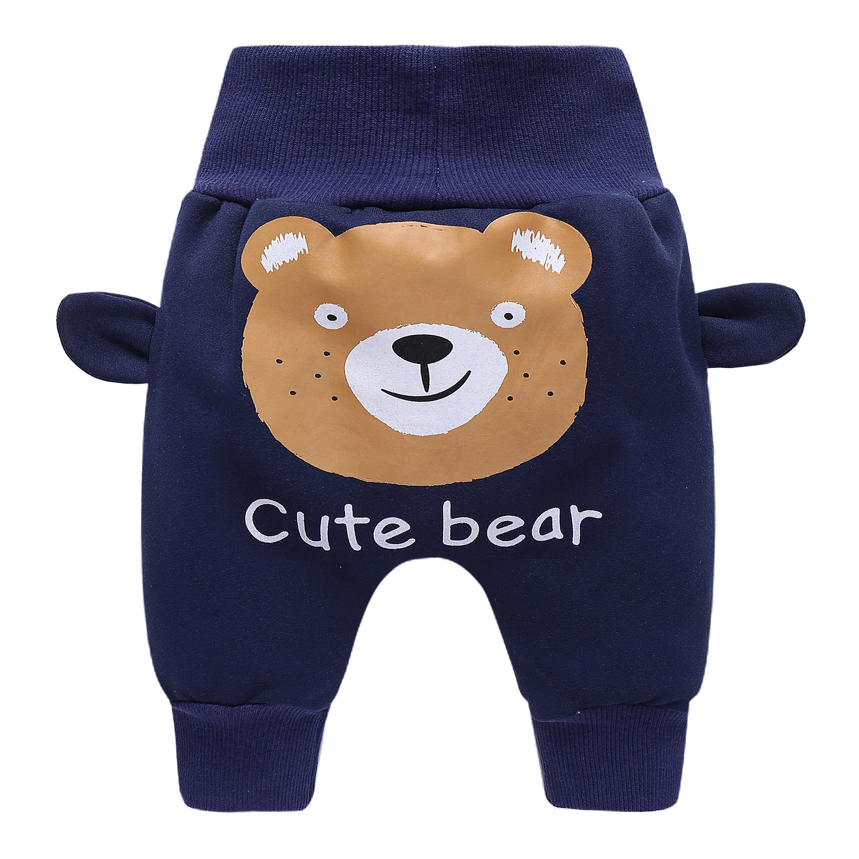 0-4 years old spring and autumn new baby pants double fleece thickened warm PP pants high-waisted belly pants children\'s casual