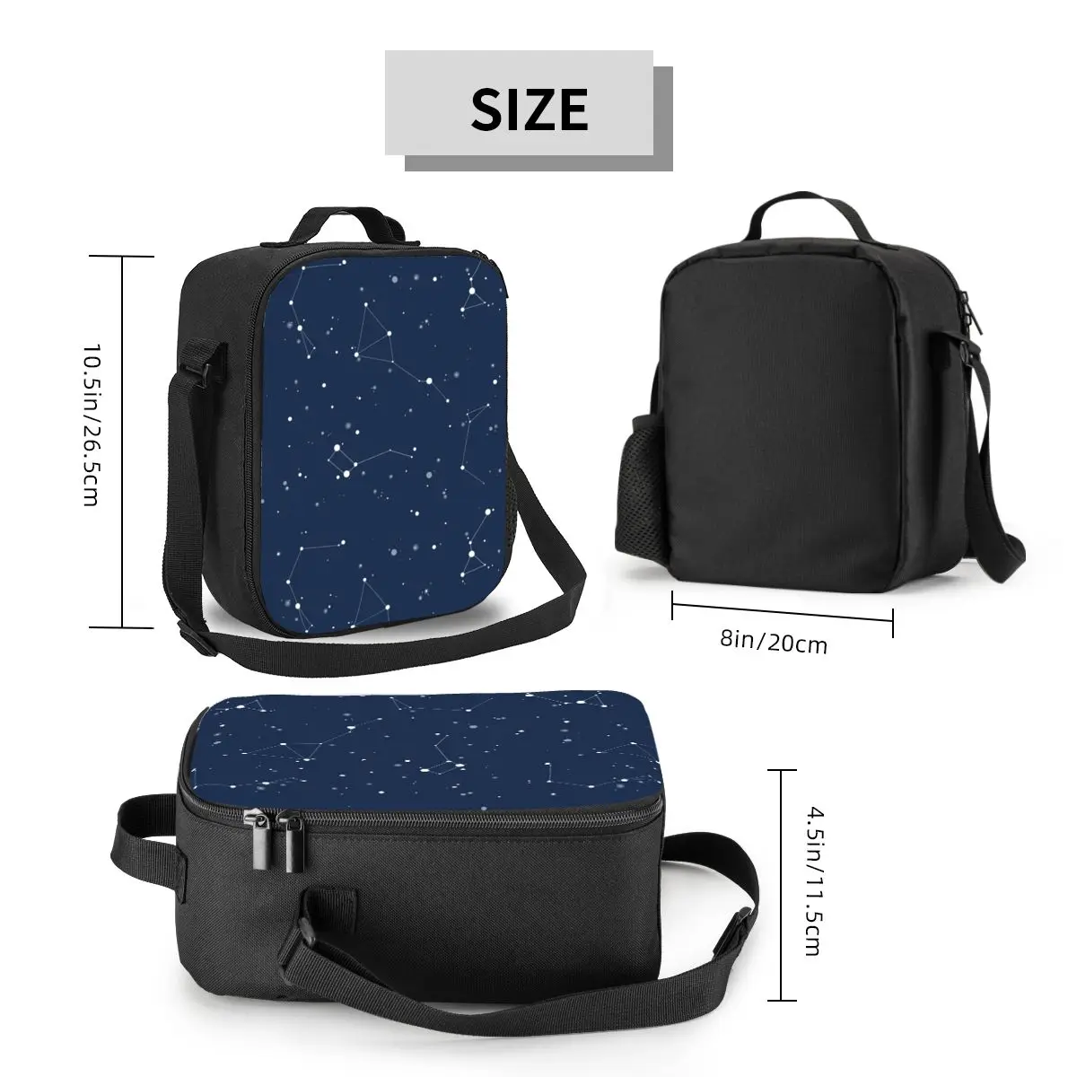 Custom Navy Night Sky Insulated Lunch Tote Bag for Women Space Galaxy Resuable Thermal Cooler Food Bento Box Work School Travel