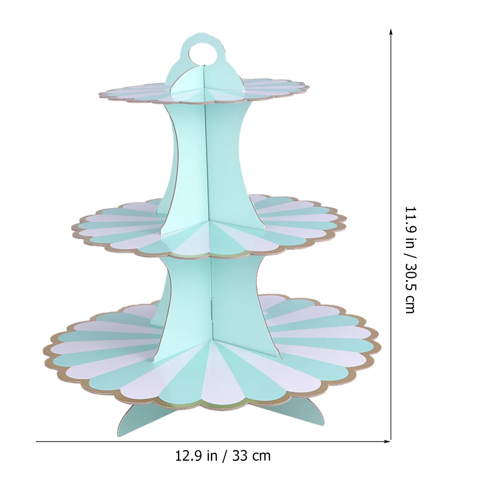 종이 케이크 스탠드 디저트 선반 디스플레이, 원형 타워 랙, 컵케이크 보관 컵, 3 단, 2 개