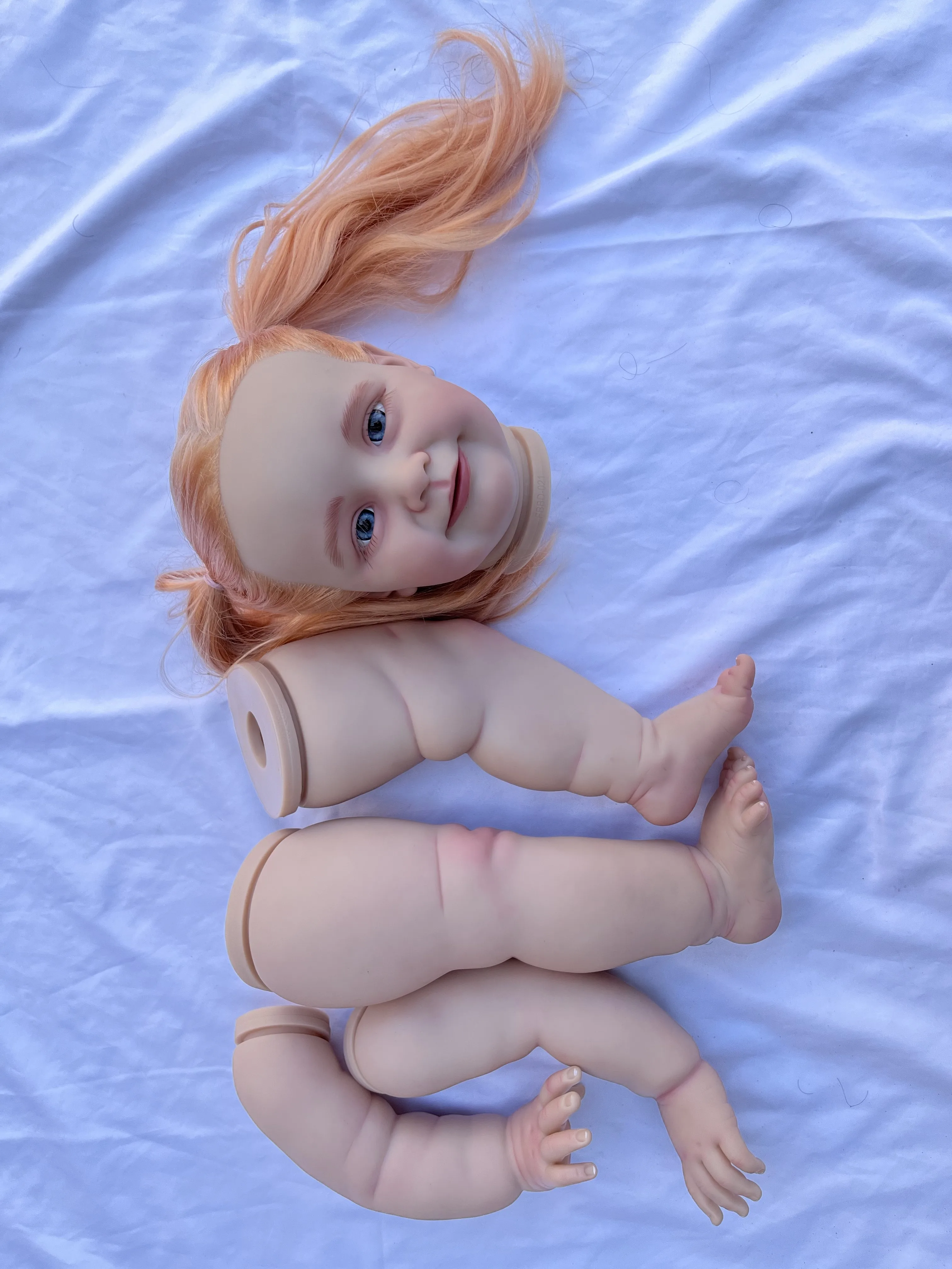 

FBBD Custom Made Limited Supply26''/68cm Reborn Baby ZOE With Orange Hand-Rooted Hair DIY Part Real Photos With Cloth Body