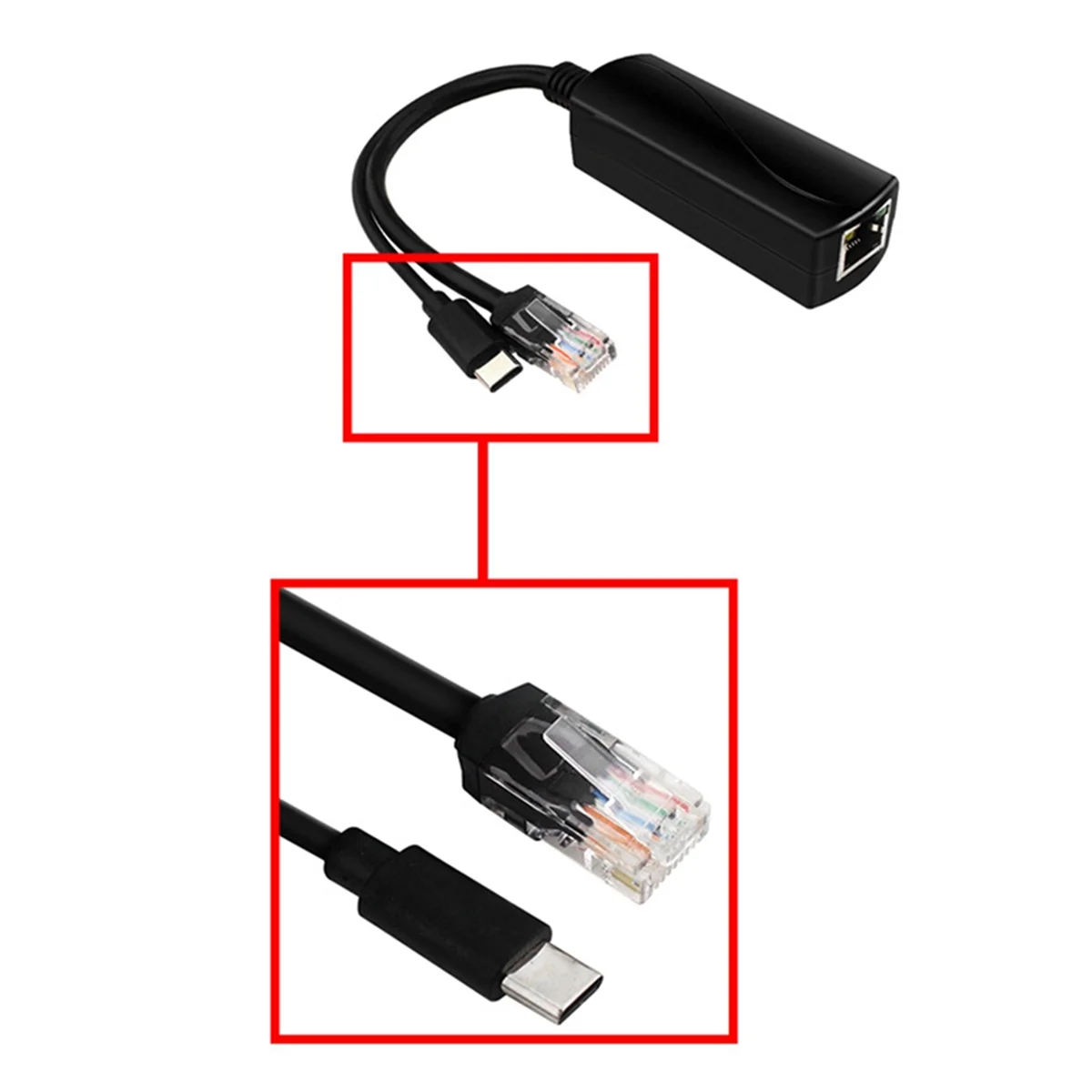 Divisor PoE tipo C para Raspberry Pi, 5V, 4A, 10 Mbps, 100 Mbps, 1000Mbps, 802.3af, At