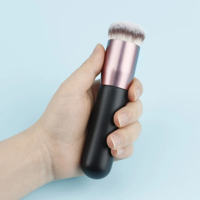 Nouveau Grand gros plat incliné rond fond de teint brosse unique maquillage pratique sans Trace fond de teint