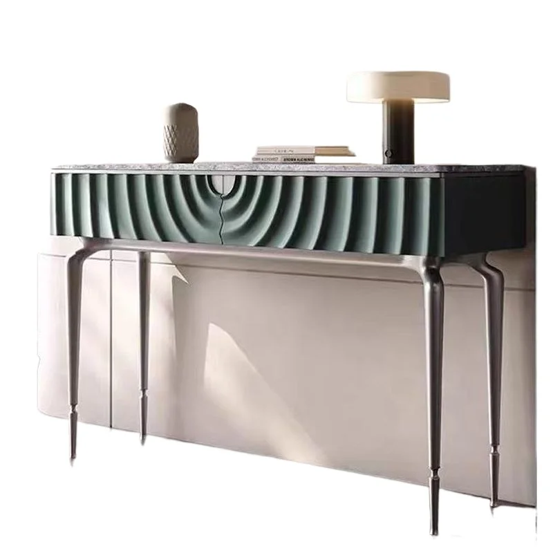 

Light Luxury Modern Marble Entrance Cabinet High-end Entry Luxury Stone Simple Entrance Hall Entrance Table Shelf Livin