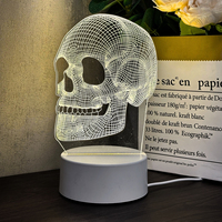 3D Crystal Skull LED Night Light - The Perfect Choice for Halloween and Birthday Gifts, Home Decoration, and Unique Souvenirs