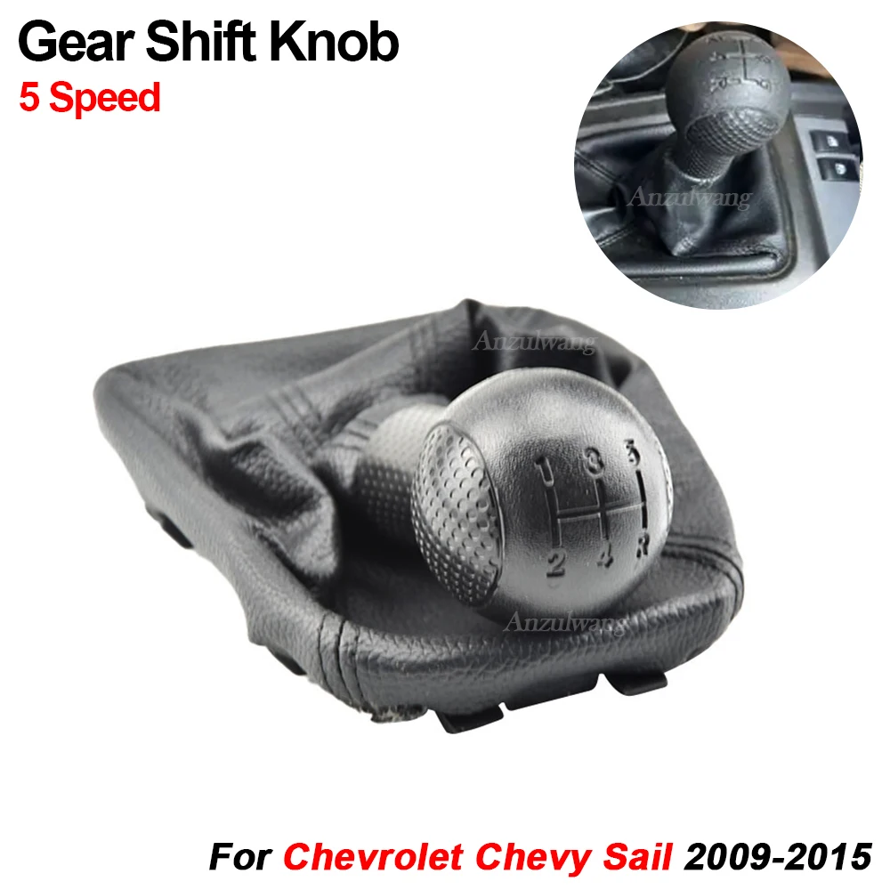 

5 Speed Manual Gear Shift Knob Shifter Lever Stick Knob Gaiter Boot Cover For Chevrolet Chevy Sail 2009 2010 2011 2012 2013 2014