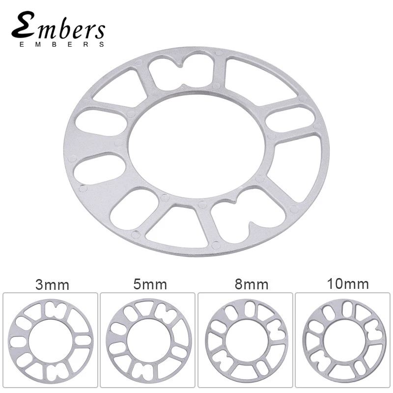 Aluminum Alloy Wheel Spacers 3mm 5mm 6mm 8mm 10mm Gasket Tire Hub Adapters For 4x100 5x100 5x108 5x112 5x114.3 5x120 (2 pieces)