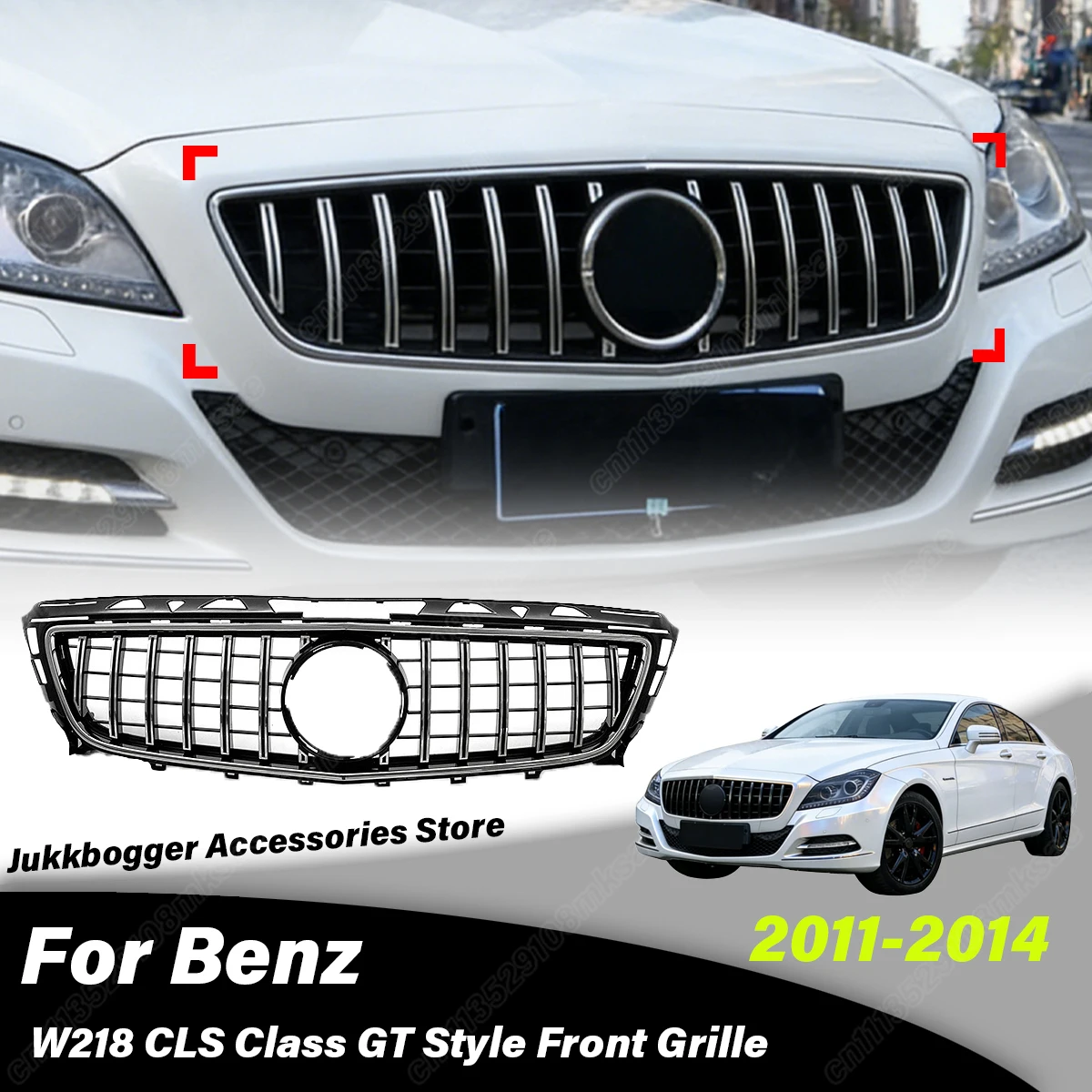 

For Mercedes-Benz CLS Class W218 C218 2011 2012 2013 2014 Automobile Front Air Intake Grille Radiator Cover Decoration Body Kit