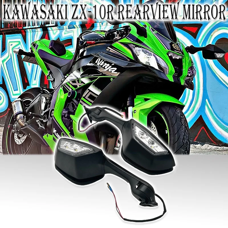 

For Kawasaki Ninja Zx10r ZX-10R ZX 10R 2011-2015 2014 Motorcycle Mirror LED Turn Light Signals Moto Rear View Rearview Mirrors