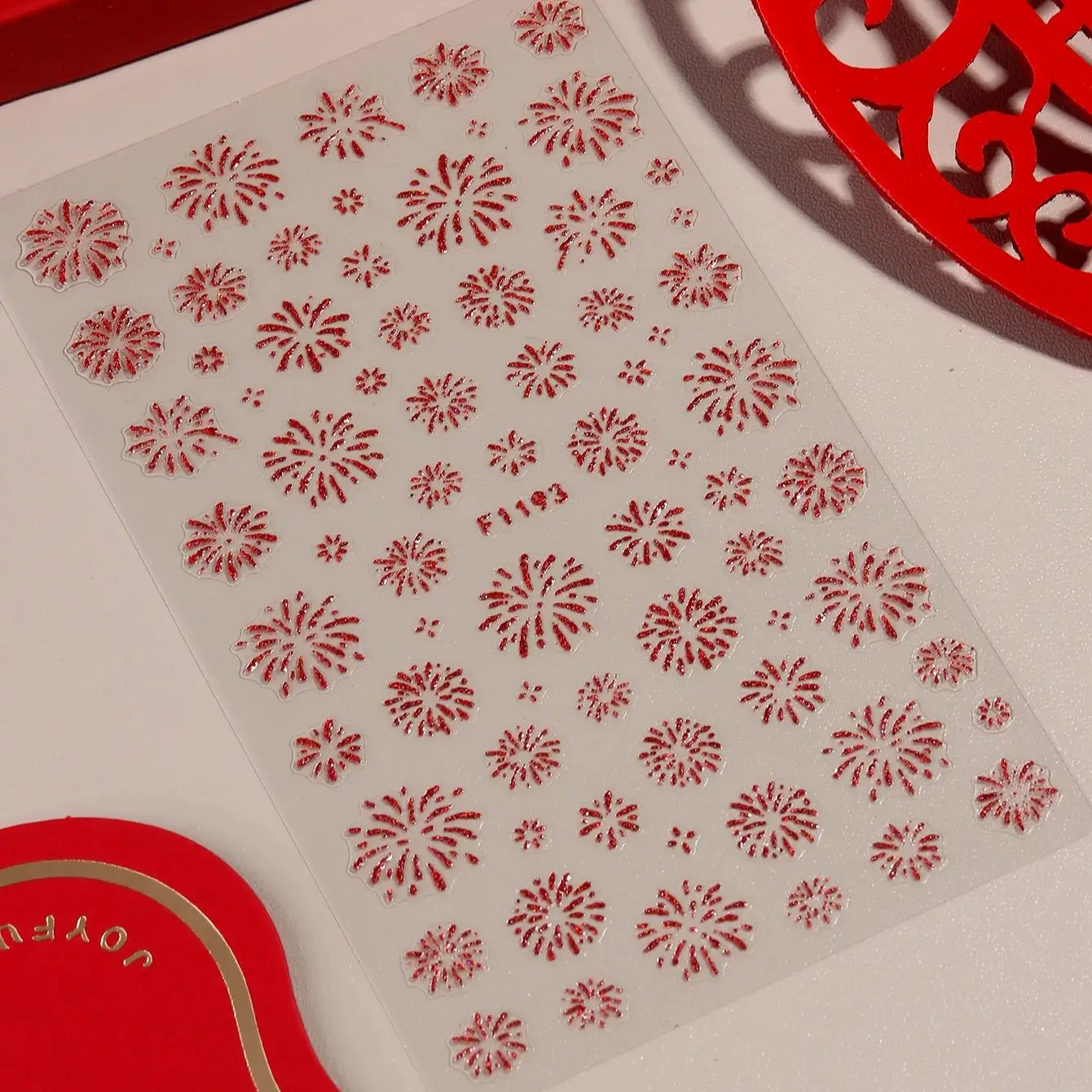 3D-Glitzer-Feuerwerks-Nagelaufkleber, geeignet für Nägel – funkelnde Feuerwerks- und blühende Feuerwerks-Nagelaufkleber für Partys und Neujahr