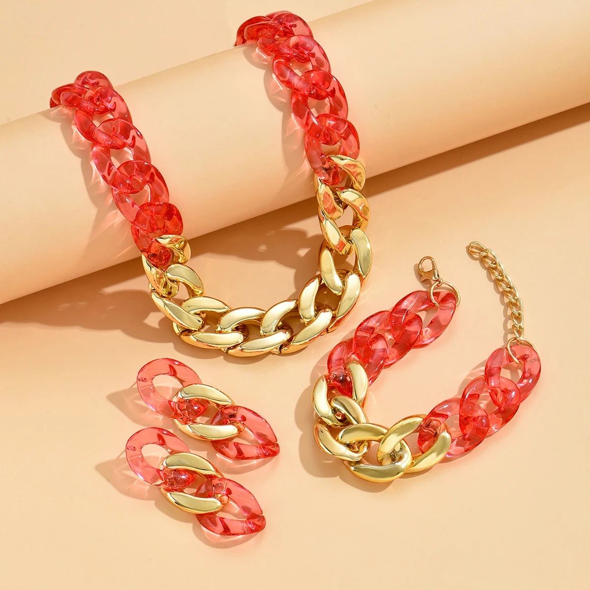 Acrylic Chunky Bright Chain Choker Necklace for Women Trendy Bohemain Long Chains Collares Necklaces Set Fashion Jewelry image 3