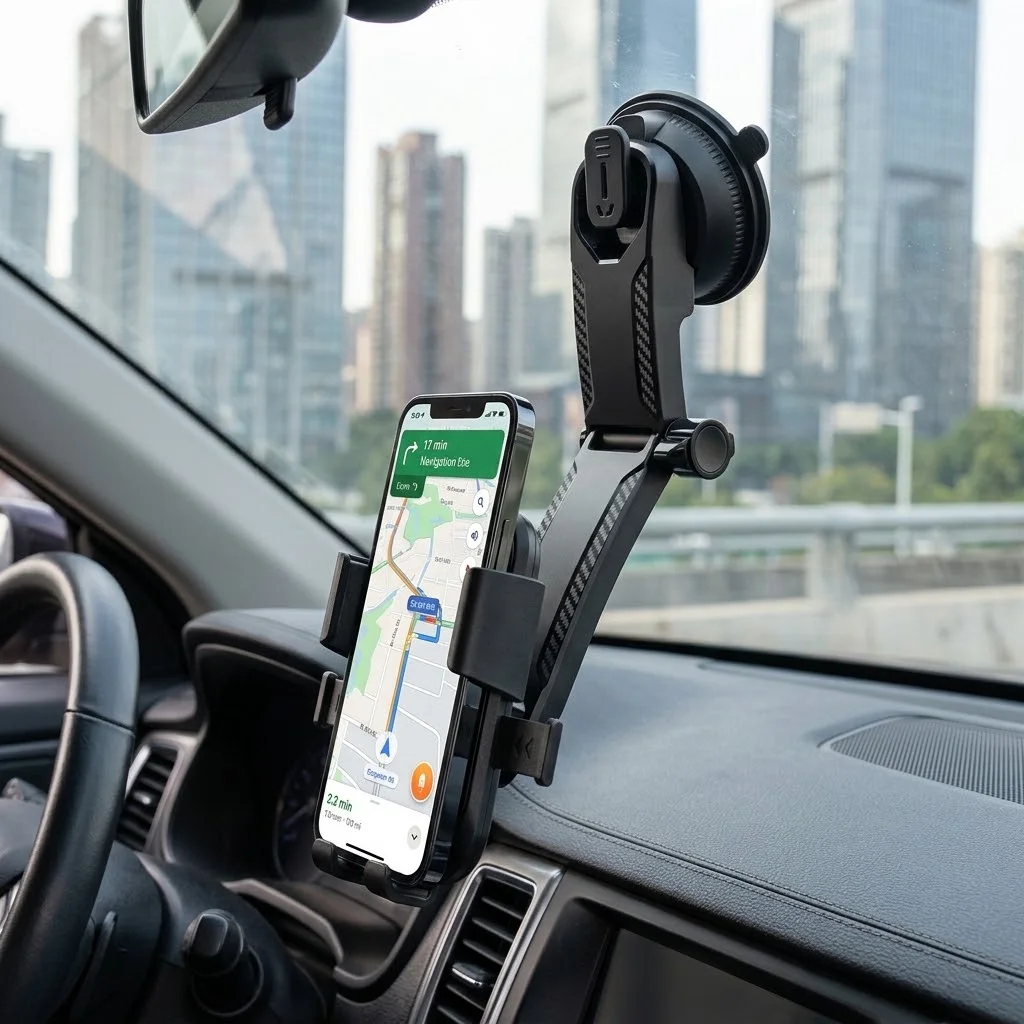 Car Phone Holder Dashboard Windshield Vacuum Suction Cup Flexible Gooseneck 360 Rotation Anti Shake GPS Auto Bracket