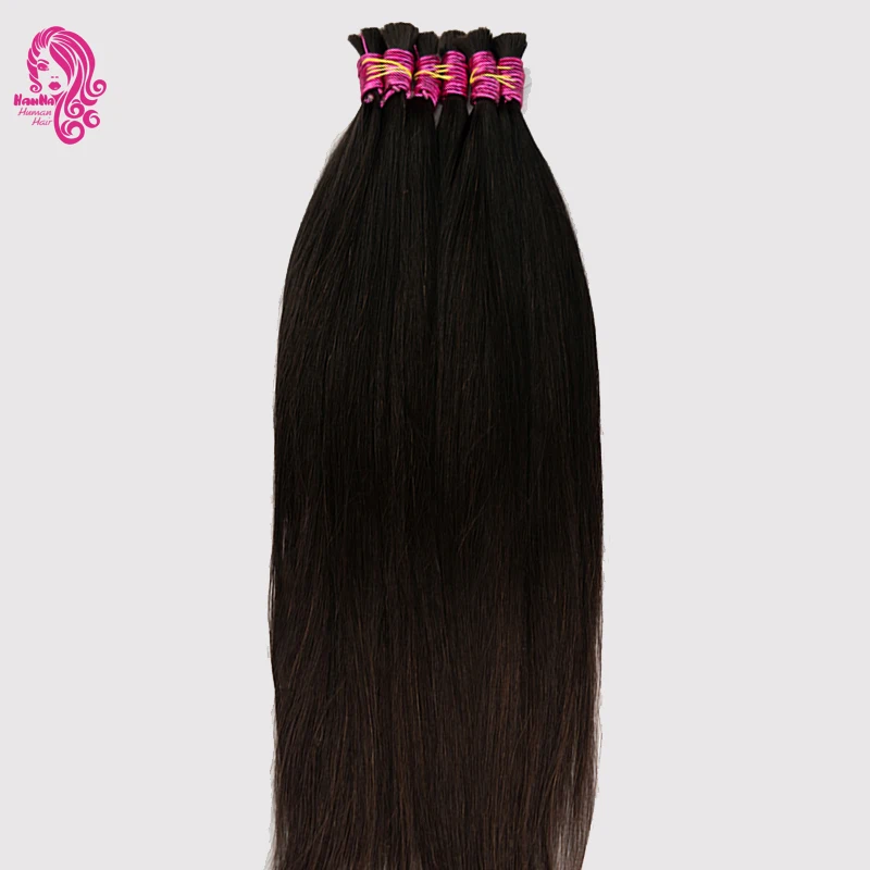 Extensions de cheveux vierges indiens, cheveux humains de qualité supérieure, 100% naturels, sans trame, pour tressage, lisses, non traités, extrémités complètes, 12A