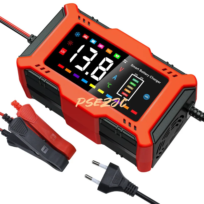 12V/24V Truck Motorcycle Universal Battery Intelligent Pulse Automatic Repair Charger Car Battery Charger