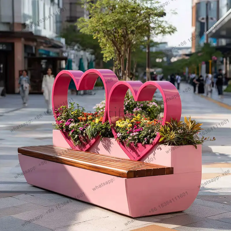 2026 Outdoor Flower Box Seat Combination Commercial Street Rest Stool