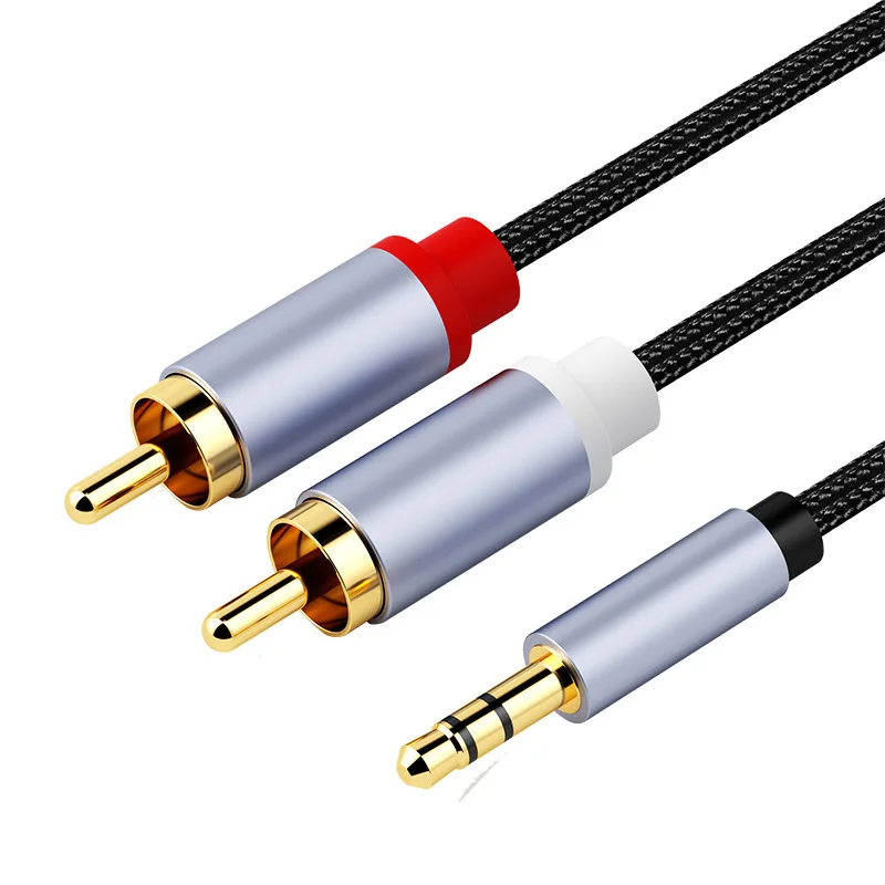 RCA Cable 3.5mm Jack Type C to 2 RCA Aux Audio Cable 3.5 mm to 2RCA Male Adapter Splitter for TV Box apple tv Speaker Wire Cord