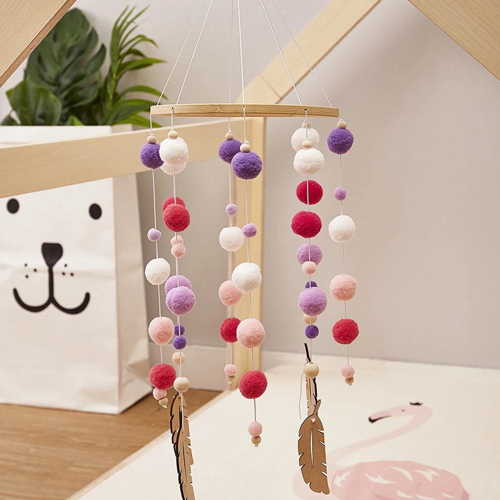 Wind Chime ตกแต่งห้องนอน Dream Catcher จี้แขวนผนังเนอสเซอรี่ Art Hairball เด็กอุปกรณ์ตกแต่งบ้านเด็ก