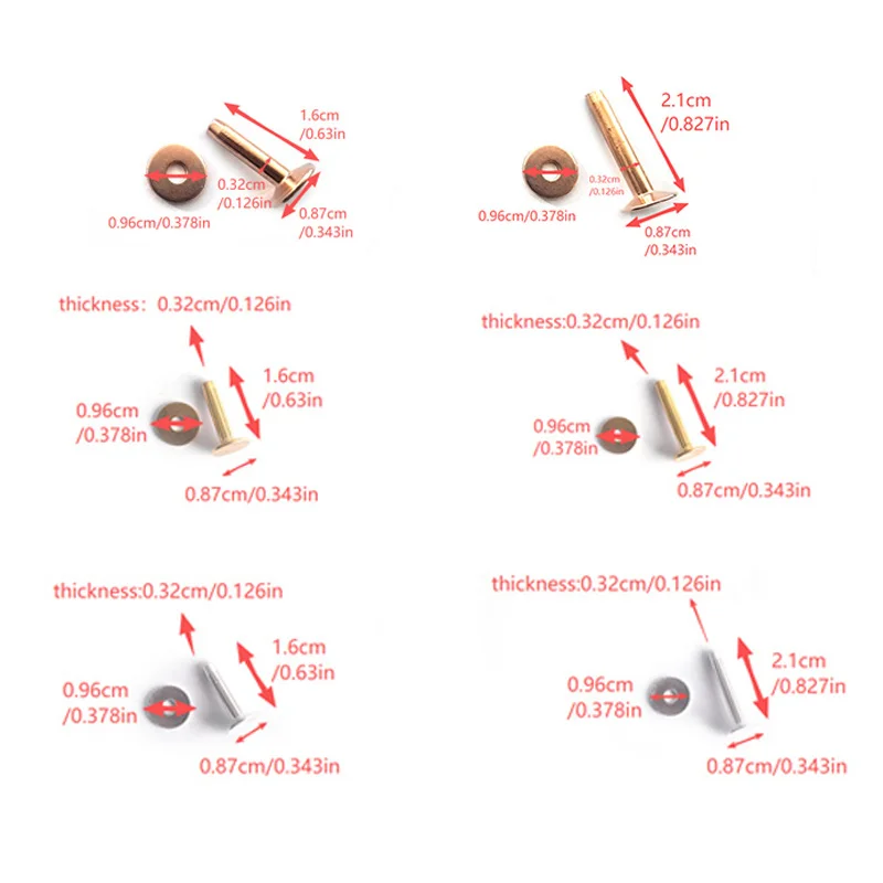 60 Sets American-style Rivets With Burrs(Copper/Aluminum/Brass) for Leather – Permanent Fasteners