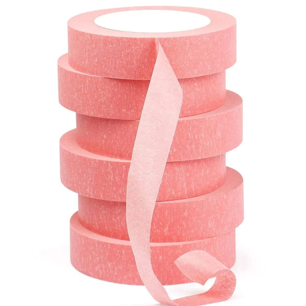 6-Rollen rosa Malerband, Abdeckband in großen Mengen, scharfe Kantenlinien-Technologie, rückstandsfreies und handwerklich hergestelltes Wandverkleidungsband – Detail 7