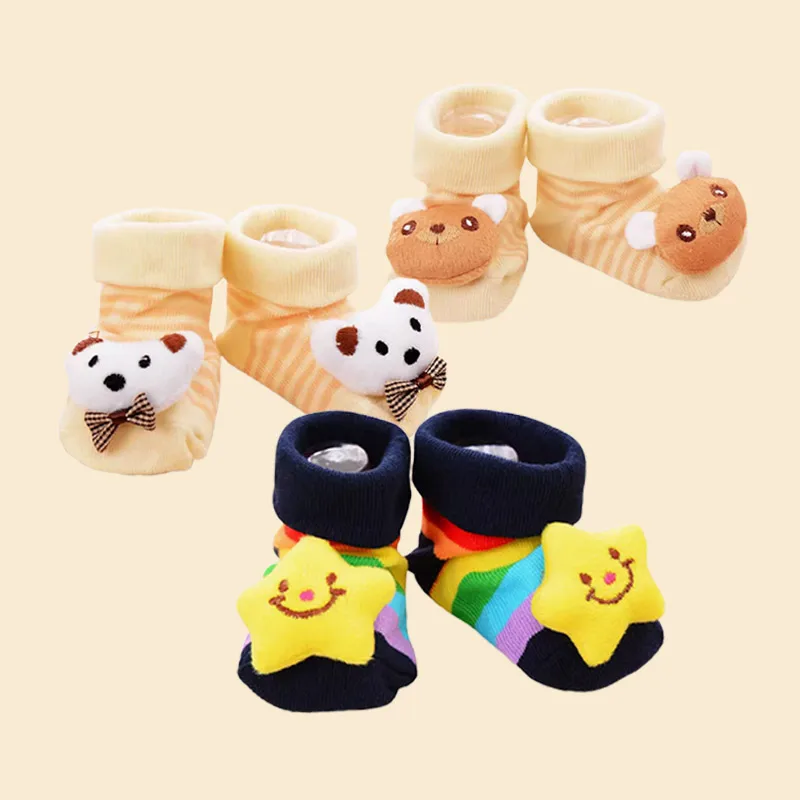 1/3Pairs Newborn Anti Slip Floor Socks Toddler Cotton Lovely Animal Socks Colorful Cartoon Baby Boys Girls First Walkers Socks