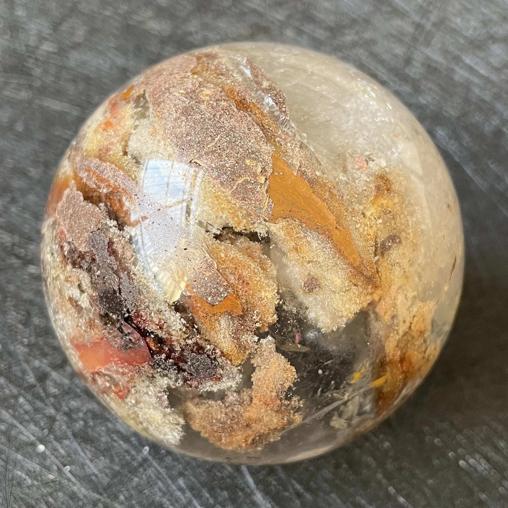 Boule de Clip Naturel de 453g, Sphère Fantôme Verte, Décoration de Roche Tourmaline, Quartz Rugueux Poli, Pierre de Guérison A23