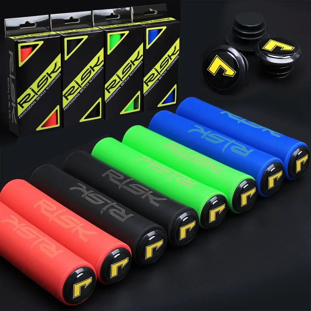 2PCS RISK Bicycle Handle Bar Grips Silicone Cycling Bike Grips Mountain Bike Handlebar Cover Anti-slip Grips Bicycle Bike Part