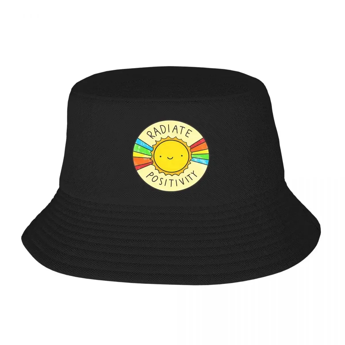 Radiate Positivity Bucket Hats Panama For Man Woman Bob Hats Autumn Fisherman Hats Summer Beach Fishing Unisex Caps