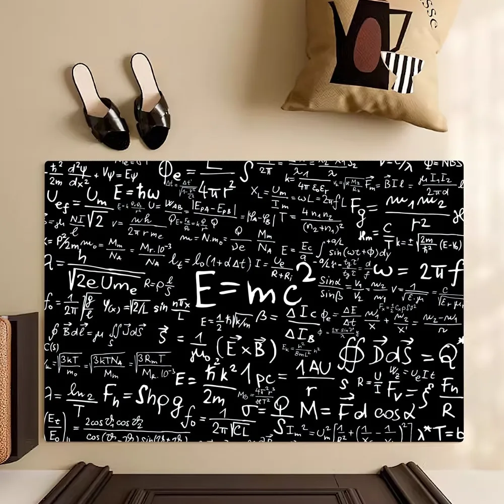 Art  Albert E-Einstein Math Floor Mat Bedroom Kitchen Door Bath House Super Absorbent Foot Non-slip